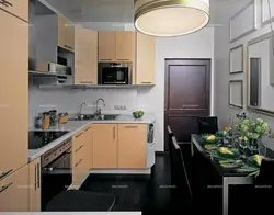 Kitchen design 5 sq m photo with window