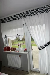 Дизайн тюли для кухни с балконом фото