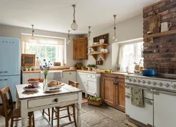 Country style kitchen in apartment photo