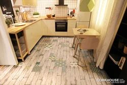 Laminate and tiles in the kitchen photo combined flooring