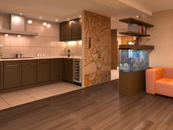 Дизайн большой кухни гостиной в доме