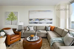 Stylish corner sofa in the living room photo