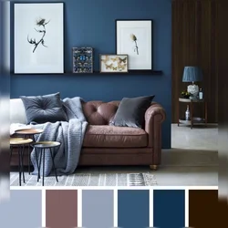 Combination of brown color in the living room interior