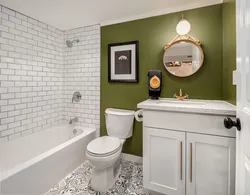 Bathroom interior painting tiles