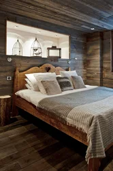 Bedroom In A Log House Photo