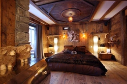 Спальня в бревенчатом доме фото
