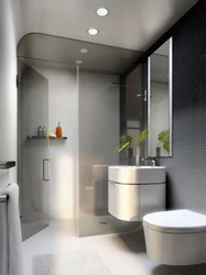 Заманауи стильде дәретханамен біріктірілген ванна бөлмесінің интерьері