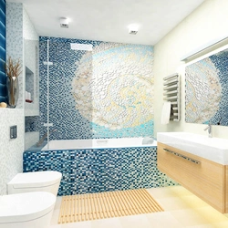 Mosaic on the wall in the bath photo