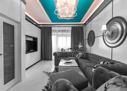 Turquoise living rooms in a modern style photo