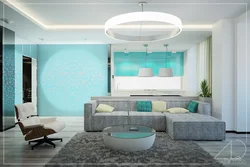 Turquoise Living Rooms In A Modern Style Photo