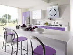 Kitchen Interior With Lilac Furniture