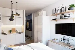 Дизайн кухня спальня 18 кв