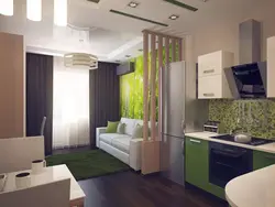 Design kitchen bedroom 18 sq.m.