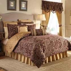 Photo Of Curtains For The Bedroom In A Modern Style With A Bedspread