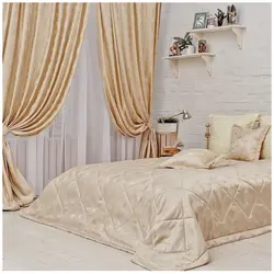 Photo Of Curtains For The Bedroom In A Modern Style With A Bedspread