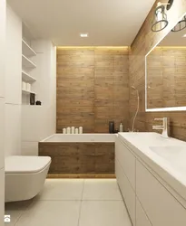 Bathroom design white with wood photo