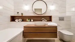 Bathroom Design White With Wood Photo