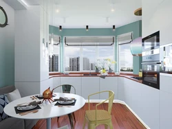 Kitchen half-bay window design