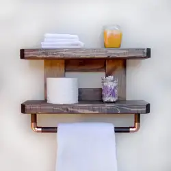 Wooden Bath Shelves Photo