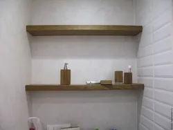 Wooden Bath Shelves Photo