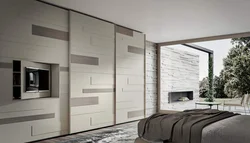 Modern built-in wardrobes in the bedroom photo