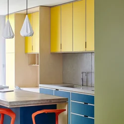 Blue Yellow Kitchen Design