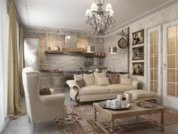 Combination of styles in the living room interior