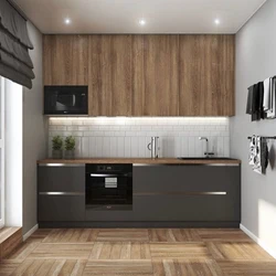 Photo wenge kitchen with gray