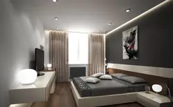 Single-level stretch ceiling design in the bedroom