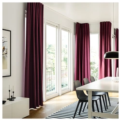 Design of curtains for the living room on the ceiling cornice