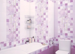 Цветок из плитки в ванной фото