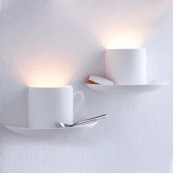 Sconce дар ошхона дар девори фото дохилӣ