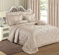 Curtains for the bedroom with a bedspread photo