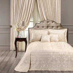 Curtains for the bedroom with a bedspread photo