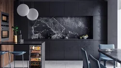 Kitchen design with gray stone