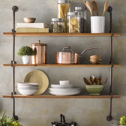 White kitchen shelves photo