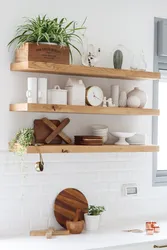White kitchen shelves photo