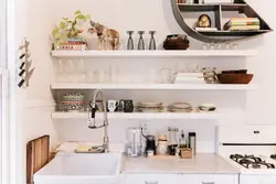 White kitchen shelves photo