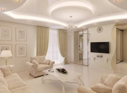 Living room interiors in ivory