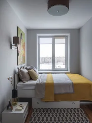 Interior in a Khrushchev-era bedroom with a window