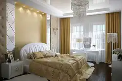 Интерьер спальни в золотых цветах