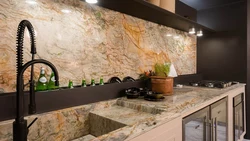 Marble in the kitchen interior