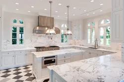 Marble in the kitchen interior