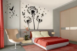 Painting on the walls in the bedroom photo