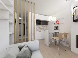 Studio apartment design 20 sq m with balcony