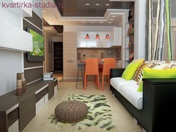 Studio apartment design 20 sq m with balcony