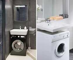 How to install a washing machine in the bathroom photo