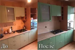 Kitchen facade before and after photos