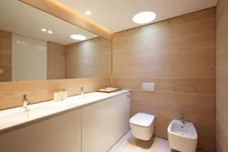 Bathroom Made Of Plastic Panels Design In A Wooden House