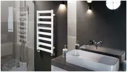 Water heated towel rail for the bathroom photo in the interior